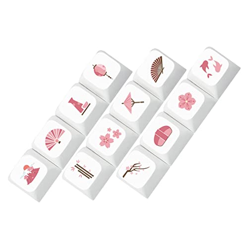 Artibetter 12 Stück Tastenkappen für mechanische Tastaturen Mechanical keycaps Mechanical Keyboard keycap Sets Etiketten Tastaturentscheidung geprägte Tastenkappe Tastaturzubehör pbt Rosa von Artibetter
