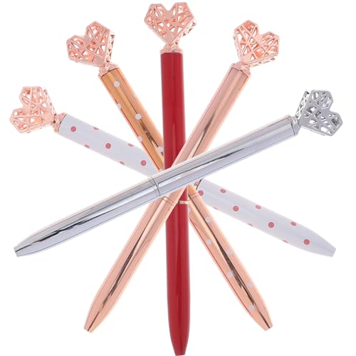 Artibetter 3 Sätze Kugelschreiber in Herzform Signierstift Schreibstift Schreiben Von Schreiben Signaturstift Schulbriefpapier Metall 5 Stück * 3 von Artibetter