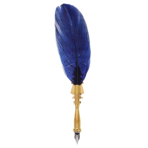 Artibetter Kalligraphie-Tauchstift-Set altmodischer Stift dekorativer Füllfederhalter Kalligrafie-Stift Füller Vintage Füllfederhalter ausgefallener Stift Tinte Füllfederhalter Metall Blue von Artibetter