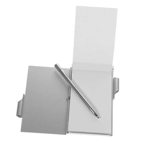 Artibetter Kartenbox aus Aluminiumlegierung Notizbücher Tragbares Notizbuch mit Stift Fall kleiner Notizblock schlank notizbuch metall silber Mini -Taschennotenbuch Silver von Artibetter