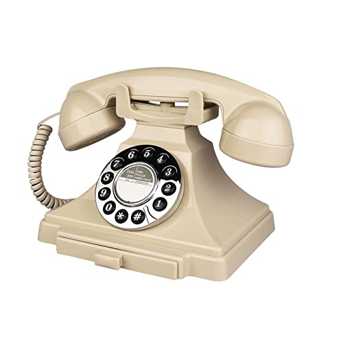 Schnurgebundenes Vintage-Telefon, Retro-Festnetztelefone für Zuhause, einzeiliges altmodisches Haustelefon mit lautem Klingelton für Senioren, klassische antike Schreibtischtelefone für Büro/Hotel von Artisam