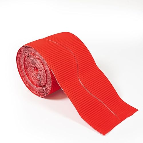 Wellpappenbordür-Rollen – 1 Packung = 2 x 57 mm Streifen x 7,5 m (15 m insgesamt) für Pinnwände, Handwerk, Klassenzimmer, Scrapbooking, Partys und Displays – (Rot, 2 Stück) von Artisan Academia