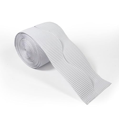 Wellpappenbordür-Rollen – 1 Packung = 2 x 57 mm Streifen x 7,5 m (15 m insgesamt) für Pinnwände, Handwerk, Klassenzimmer, Scrapbooking, Partys und Displays – (Weiß, 5 Stück) von Artisan Academia