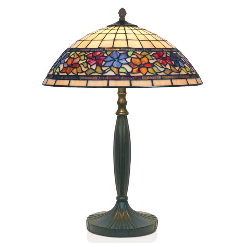 Tischlampe Flora, Tiffanystil, unten offen, Höhe 62 cm von Artistar