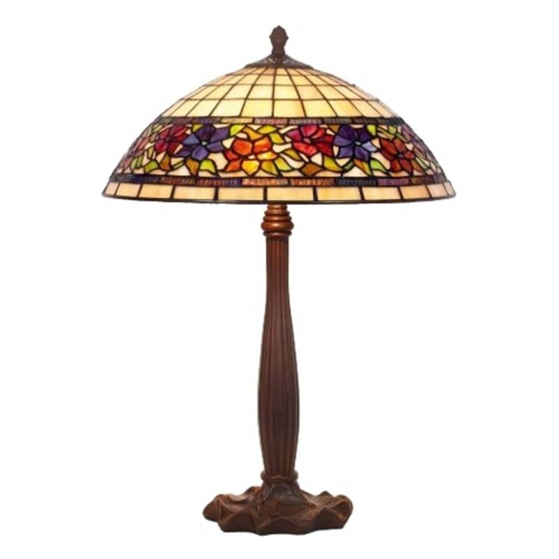 Tischlampe Flora, Tiffanystil, unten offen, Höhe 64 cm von Artistar