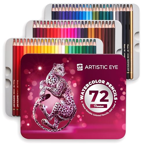 Artisto Premium Aquarellstifte | Set mit 72 hochwertigen 4 mm weichen Kernminen, wasserlösliche Bleistifte, perfekt für Kinder und Erwachsene, Anfänger und Künstler von Artisto