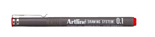 Artline Drawing System Zeichenstift, Strichbreite 0,1 mm, Rot, 12 Stück von Artline