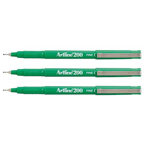 Artline Filzstifte, permanent, 0,4 mm, Grün, 3 Stück von Artline