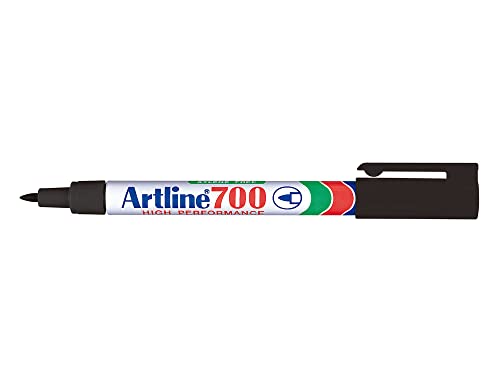 Artline Marker Permanentmarker ek-700 schwarz – Tintenroller 0.7 mm – Rolle Metall und Glas (12 Stück) von Artline