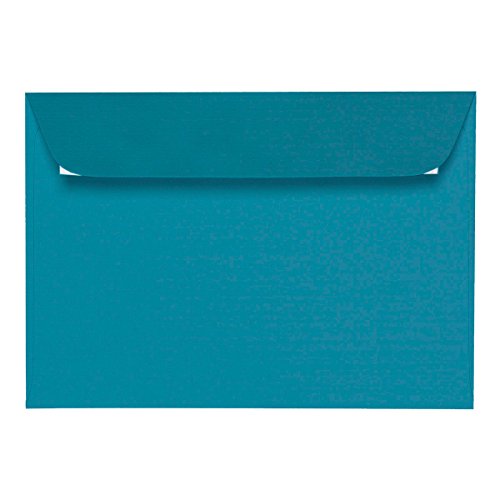 ARTOZ 50x Briefumschläge DIN C6 Petrol (Blau) - 16,2 x 11,4 cm - haftklebend - gerippte Kuverts ohne Fenster - Serie Artoz 1001 von Artoz Kuverts