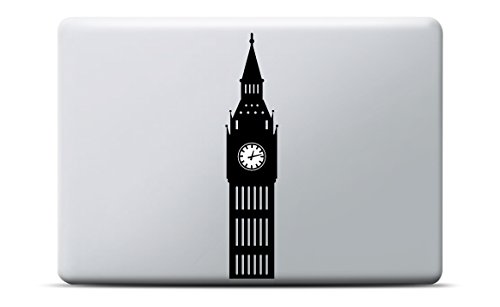 Big Ben -London MacBook Sticker, MacBook Pro, MacBook Air, Vinyl Aufkleber schwarz, Laptop decal, Leuchteffekt von Artstickers