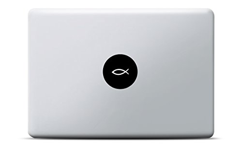 Christentum Fisch Symbol MacBook Sticker, MacBook Pro, MacBook Air, Vinyl Aufkleber schwarz, Laptop decal, Leuchteffekt von Artstickers
