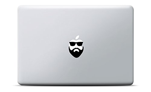 Cool Beard MacBook Sticker, MacBook Pro, MacBook Air, Vinyl Aufkleber schwarz, Laptop decal, Leuchteffekt von Artstickers