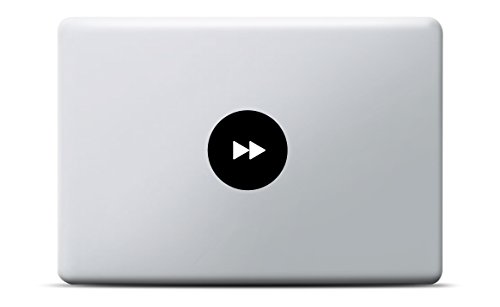 Fastforward Button MacBook Sticker, MacBook Pro, MacBook Air, Vinyl Aufkleber schwarz, Laptop decal, Leuchteffekt von Artstickers