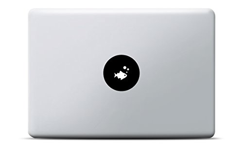 Fisch MacBook Sticker, MacBook Pro, MacBook Air, Vinyl Aufkleber schwarz, Laptop decal, Leuchteffekt von Artstickers