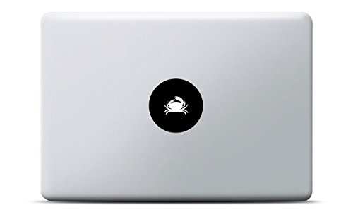 Krabbe MacBook Sticker, MacBook Pro, MacBook Air, Vinyl Aufkleber schwarz, Laptop decal, Leuchteffekt von Artstickers