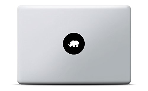 Nashorn MacBook Sticker, MacBook Pro, MacBook Air, Vinyl Aufkleber schwarz, Laptop decal, Leuchteffekt von Artstickers