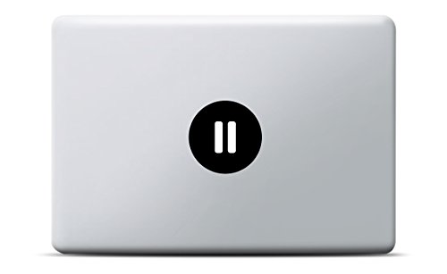 Pause Button MacBook Sticker, MacBook Pro, MacBook Air, Vinyl Aufkleber schwarz, Laptop decal, Leuchteffekt von Artstickers