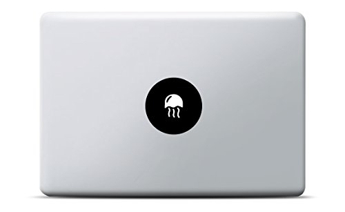 Qualle MacBook Sticker, MacBook Pro, MacBook Air, Vinyl Aufkleber schwarz, Laptop decal, Leuchteffekt von Artstickers