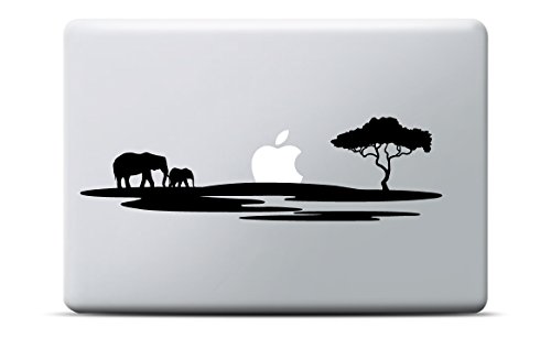 Savana MacBook Sticker, MacBook Pro, MacBook Air, Vinyl Aufkleber schwarz, Laptop decal, Leuchteffekt von Artstickers