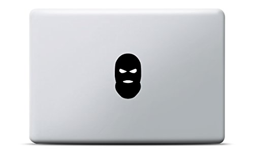 Skimaske MacBook Sticker, MacBook Pro, MacBook Air, Vinyl Aufkleber schwarz, Laptop decal, Leuchteffekt von Artstickers