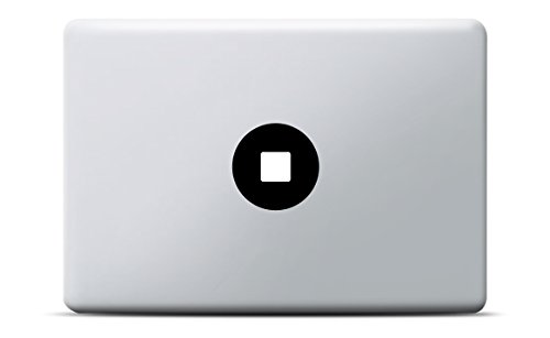 Stop Button MacBook Sticker, MacBook Pro, MacBook Air, Vinyl Aufkleber schwarz, Laptop decal, Leuchteffekt von Artstickers