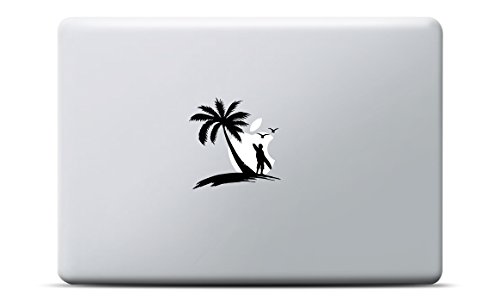 Surfer MacBook Sticker, MacBook Pro, MacBook Air, Vinyl Aufkleber schwarz, Laptop decal, Leuchteffekt von Artstickers