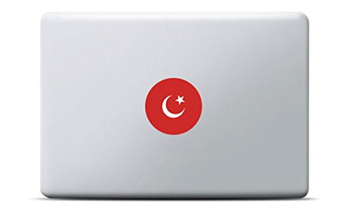 Türkei Flagge MacBook Sticker, MacBook Pro, MacBook Air, Vinyl Aufkleber schwarz, Laptop decal, Leuchteffekt von Artstickers