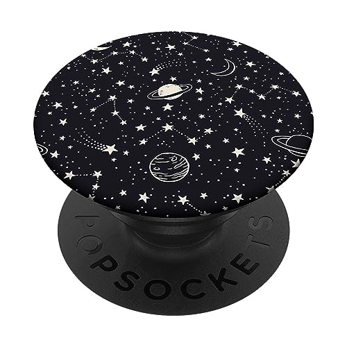 Wunderliche Space Doodle Stars Sternbilder Saturn Jupiter PopSockets Klebender PopGrip Wunderliche Space Doodle Stars Sternbilder Saturn Jupiter PopSockets Klebender PopGrip von Artsy Chalk Drawn Universe Out of This World Gifts