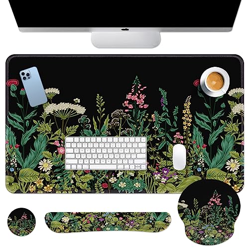 Arttown Schreibtischunterlage, Vintage-Mauspad-Set mit Handgelenkstütze, 4-in-1 großes Mauspad + Tastatur-Handgelenkauflage + Maus-Handgelenkauflage + Untersetzer mit ergonomischem Design, rutschfeste Arttown Schreibtischunterlage, Vintage-Mauspad-Set mit Handgelenkstütze, 4-in-1 großes Mauspad + Tastatur-Handgelenkauflage + Maus-Handgelenkauflage + Untersetzer mit ergonomischem Design, rutschfeste von Arttown