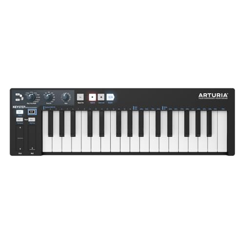 Arturia - Keystep - Portabler MIDI Controller, Sequenzer und Arpeggiator - 32 Slimkey-Tasten, Polyphoner Step-Sequenzer it 8 Speicherplätzen, Arpeggiator mit 8 Modi, CV-kompatibel - Schwarz von Arturia