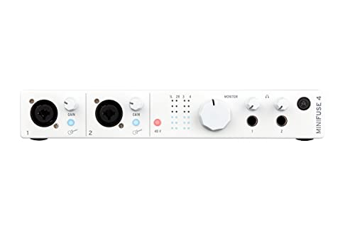 Arturia - MiniFuse 4 - Kompaktes USB-Audio-Interface mit Kreativer Software für Hochwertige Aufnahmen, Produktion, Podcasting, Gitarre - Weiß von Arturia