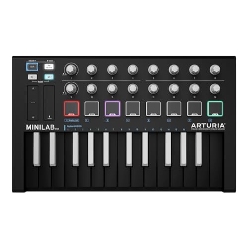Arturia - MiniLab MkII Inverted - Portabler MIDI-Controller für die Musikproduktion, mit All-in-One Software-Paket - 25 Tasten, 8 Multi-Color Pads Arturia - MiniLab MkII Inverted - Portabler MIDI-Controller für die Musikproduktion, mit All-in-One Software-Paket - 25 Tasten, 8 Multi-Color Pads von Arturia