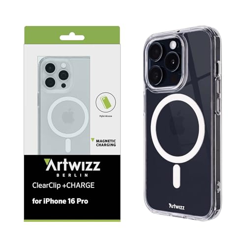 Artwizz ClearClip +Charge kompatibel mit iPhone 16 Pro - Kratzresistente Hülle mit Verstärkten Ecken - Kompatibel mit MagSafe Qi, Transparent Artwizz ClearClip +Charge kompatibel mit iPhone 16 Pro - Kratzresistente Hülle mit Verstärkten Ecken - Kompatibel mit MagSafe Qi, Transparent von Artwizz