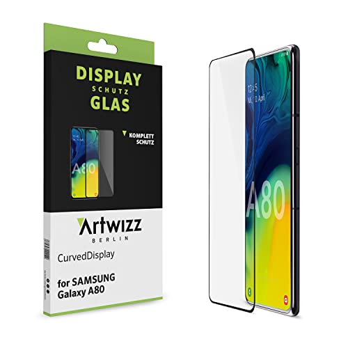 Artwizz CurvedDisplay Schutzglas designed für [Galaxy A80] - Displayschutz aus Sicherheitsglas mit 100% Display-Abdeckung, 9H Härte von Artwizz