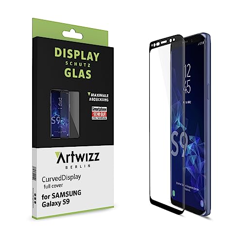 Artwizz CurvedDisplay Schutzglas designed für [Galaxy S9] - Displayschutz aus Sicherheitsglas mit 100% Display-Abdeckung, 9H Härte - Schwarz von Artwizz