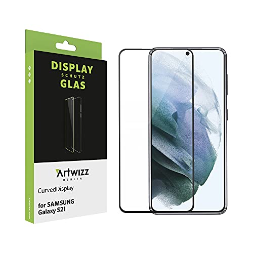 Artwizz CurvedDisplay Schutzglas kompatibel mit Galaxy S21- HD Displayschutz aus Sicherheitsglas mit 100% Display-Abdeckung, 9H Härte von Artwizz