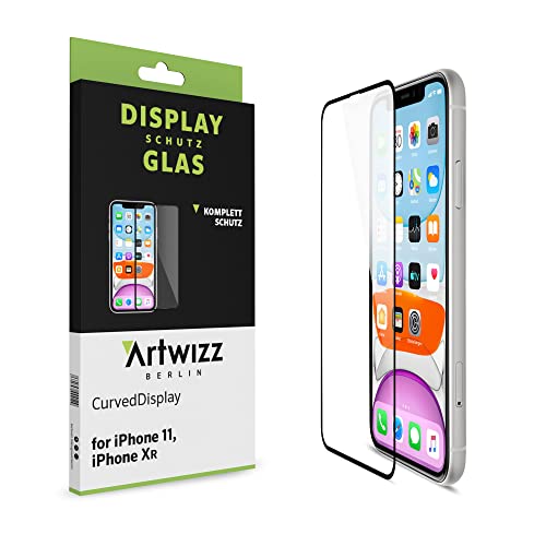 Artwizz CurvedDisplay Schutzglas kompatibel mit [iPhone 11 / XR] - Displayschutz aus Sicherheitsglas mit 100% Display-Abdeckung, 9H Härte von Artwizz