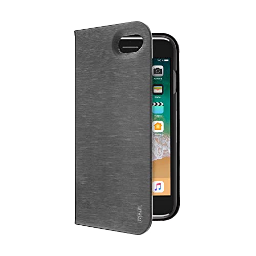 Artwizz FolioJacket Handyhülle kompatibel für iPhone SE (2022/2020) / 8/7 - Schutzhülle mit Standfunktion, Magnetverschluss - Titan von Artwizz