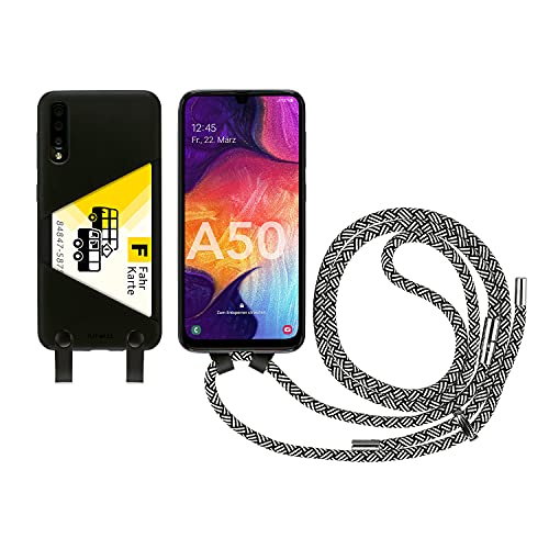 Artwizz HangOn Case Designed für Samsung Galaxy A50 & A30s - Schutzhülle als Handykette zum Umhängen mit Band und Kartenfach - Schwarz von Artwizz