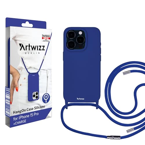 Artwizz HangOn Case Silicone +Charge kompatibel mit iPhone 15 Pro, Kings-Blue von Artwizz