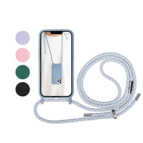 Artwizz HangOn Case geeignet für iPhone 12 Mini - Elastische Schutzhülle aus Silikon als Handykette zum Umhängen mit Band - Nordic Blue von Artwizz