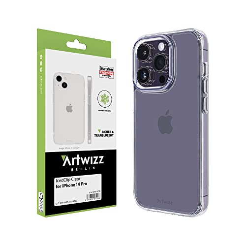 Artwizz IcedClip Clear Case kompatibel mit iPhone 14 Pro - Mattes Vereistes Design, Rückseite mit Soft-Touch-Beschichtung, Transluzent von Artwizz