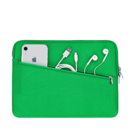 Artwizz Neoprene Sleeve Pro Tasche kompatibel mit MacBook Air 13 (2018-2024), MB Pro 13 (2016-2022) - Schutzhülle mit Zubehör-Fach, Grass Green von Artwizz