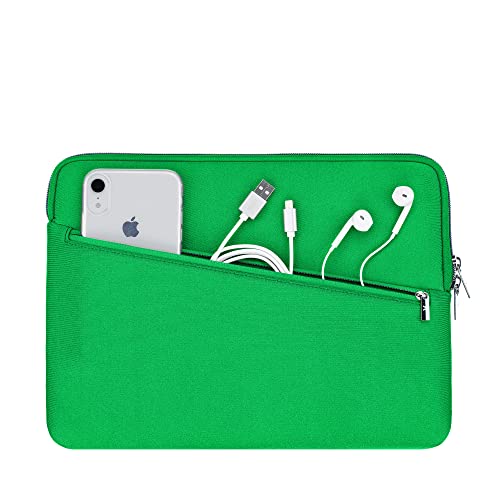 Artwizz Neoprene Sleeve Pro Tasche kompatibel mit MacBook Air 13 (2018-2025), MB Pro 13 (2016-2022) - Schutzhülle mit Zubehör-Fach, Grass Green von Artwizz