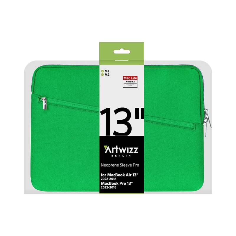 Artwizz Neoprene Sleeve Pro für MacBook Air 13 (2018-2022) & MacBook Pro 13 (2016-2022), grass-green von Artwizz