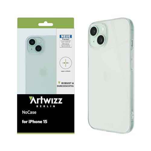 Artwizz NoCase Handyhülle kompatibel mit iPhone 15 - Ultra Dünne, Elastische TPU Schutzhülle - Transparent von Artwizz