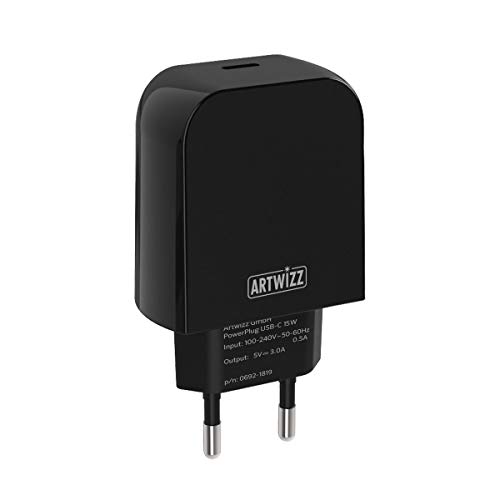 Artwizz PowerPlug USB-C 15W Stecker - USB-C Steckdosen-Ladegerät für Smartphones & Tablets Schwarz von Artwizz