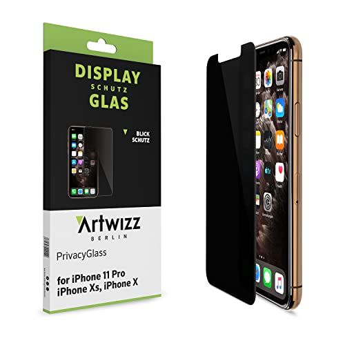 Artwizz PrivacyGlass Schutzglas Designed für [iPhone 11 PRO/XS/X] mit Privacy-Effekt - Displayschutz mit 100% Abdeckung, Blickschutz-Funktion von Artwizz