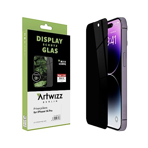 Artwizz PrivacyGlass Schutzglas kompatibel mit iPhone 14 Pro Max - Displayschutz mit Anti-Spy/Blickschutz-Funktion von Artwizz